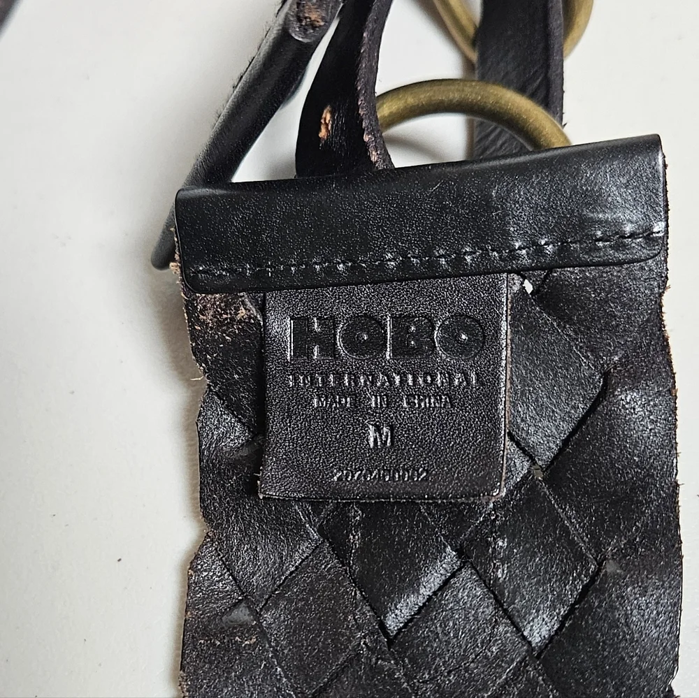 HOBO Intl. Woven Leather Belt Wide Statement Belt Boho Western Glam M
